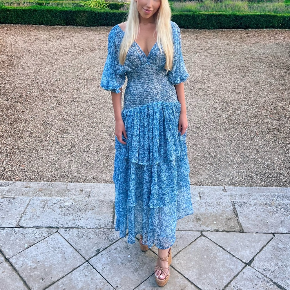 byTiMo Blue Ruffle Gown